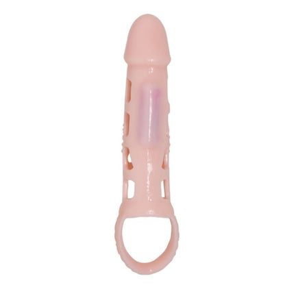 BAILE - PENIS EXTENDER COVER WITH VIBRATION AND NATURAL STRAP 13.5 CM