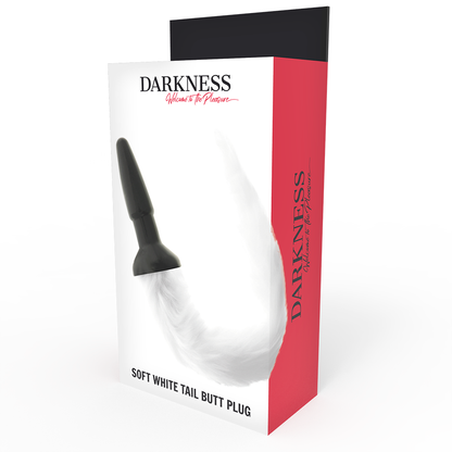 DARKNESS - PLUG ANAL EN SILICONE AVEC QUEUE BLANCHE