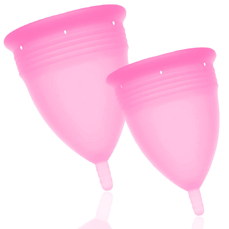 STERCUP - COUPE MENSTRUELLE EN SILICONE FDA TAILLE S + L ROSE