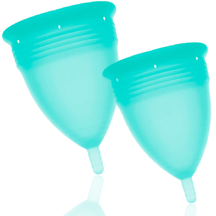 STERCUP - FDA SILICONE MENSTRUAL CUP PACK SIZE S + L AQUAMARINE