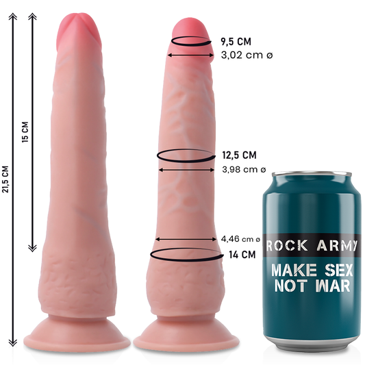 ROCKARMY - DILDO CRUSADER RÉALISTE DOUBLE DENSITÉ 21,5 CM -O- 4,46 CM
