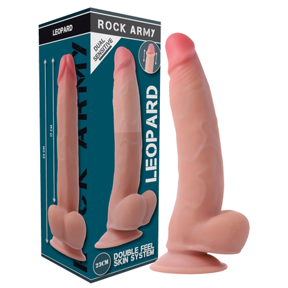 ROCKARMY - GODE LÉOPARD RÉALISTE DOUBLE DENSITÉ 23 CM -O- 4,77 CM