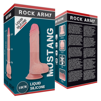 ROCKARMY - MUSTANG GODE RÉALISTE EN SILICONE LIQUIDE 18 CM -O- 4,14 CM