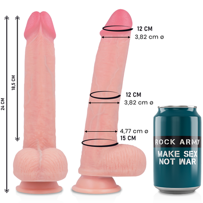 ROCKARMY - KINGCOBRA GODE RÉALISTE EN SILICONE LIQUIDE 24 CM -O- 4,77 CM