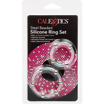 CALEXOTICS - ENSEMBLE DE BAGUES EN SILICONE AVEC PERLES EN ACIER