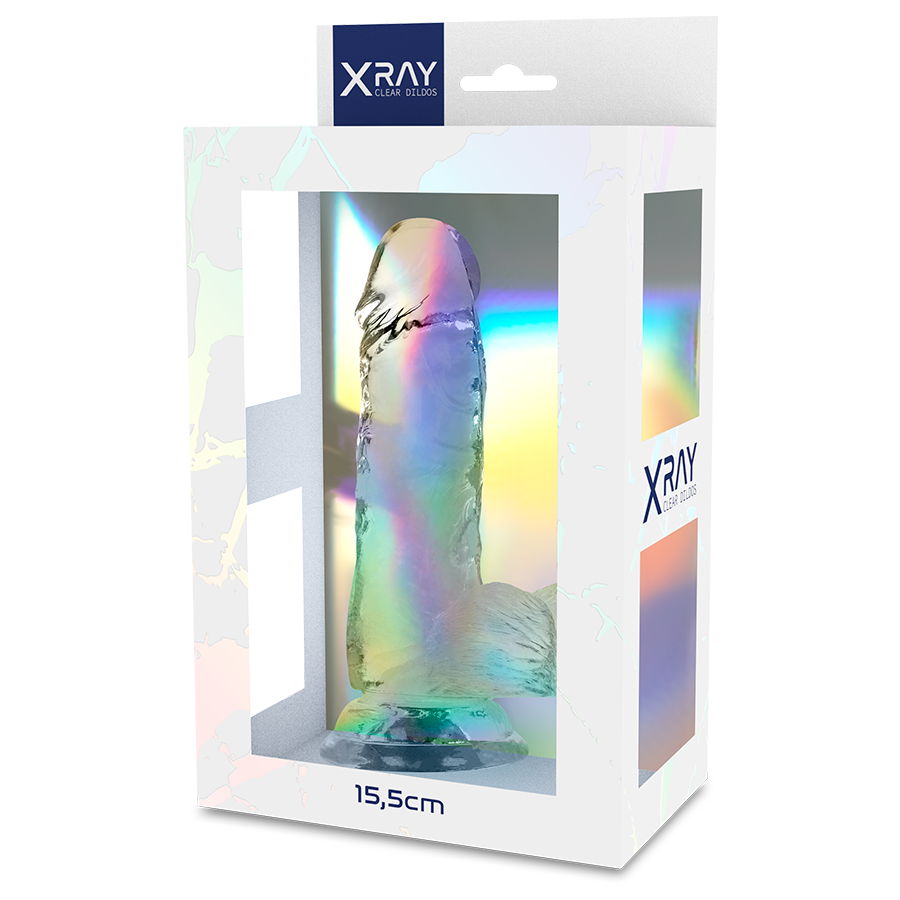 X RAY - DILDO RÉALISTE TRANSPARENT ET TRANSPARENT 15,5 CM -O- 3,5 CM