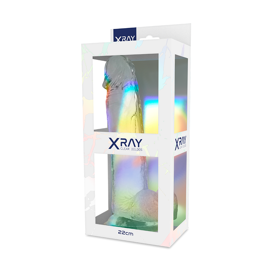 X RAY - GODE RÉALISTE TRANSPARENT ET TRANSPARENT 22 CM -O- 4,6 CM