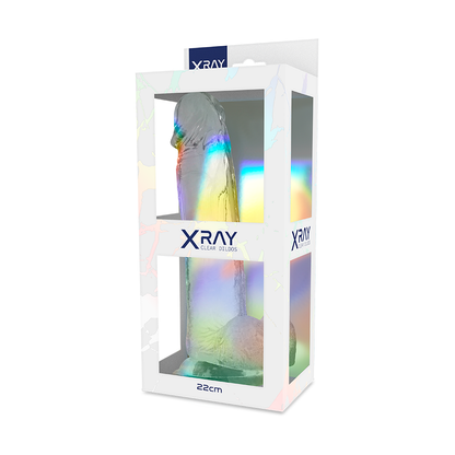 X RAY - GODE RÉALISTE TRANSPARENT ET TRANSPARENT 22 CM -O- 4,6 CM