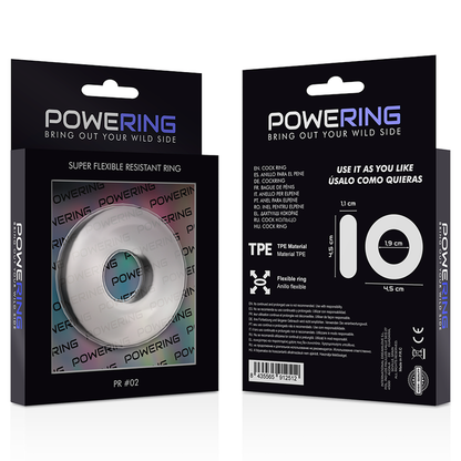 POWERING - ANILLO PARA EL PENE SUPER FLEXIBLE Y RESISTENTE 4.5CM TRANSPARENTE