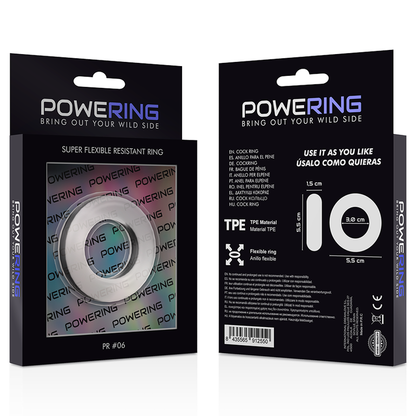 POWERING - ANILLO PARA EL PENE SUPER FLEXIBLE Y RESISTENTE 5.5CM PR06 TRANSPARENTE