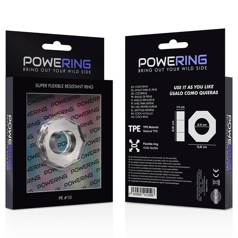 POWERING - ANILLO PARA EL PENE SUPER FLEXIBLE Y RESISTENTE 5CM PR10 TRANSPARENTE