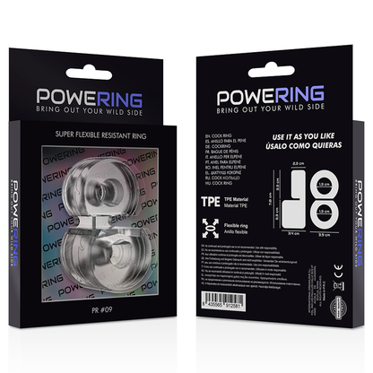 POWERING - ANNEAU PÉNIS DOUBLE SUPER FLEXIBLE ET RÉSISTANT PR09 TRANSPARENT