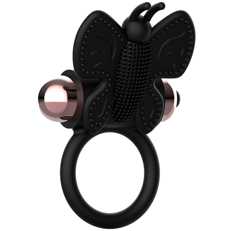 COQUETTE CHIC DESIRE - COCK RING PAPILLON AVEC VIBRATEUR NOIR/OR