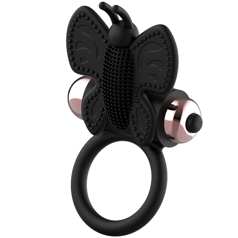 COQUETTE CHIC DESIRE - COCK RING PAPILLON AVEC VIBRATEUR NOIR/OR