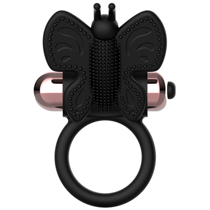 COQUETTE CHIC DESIRE - COCK RING PAPILLON AVEC VIBRATEUR NOIR/OR