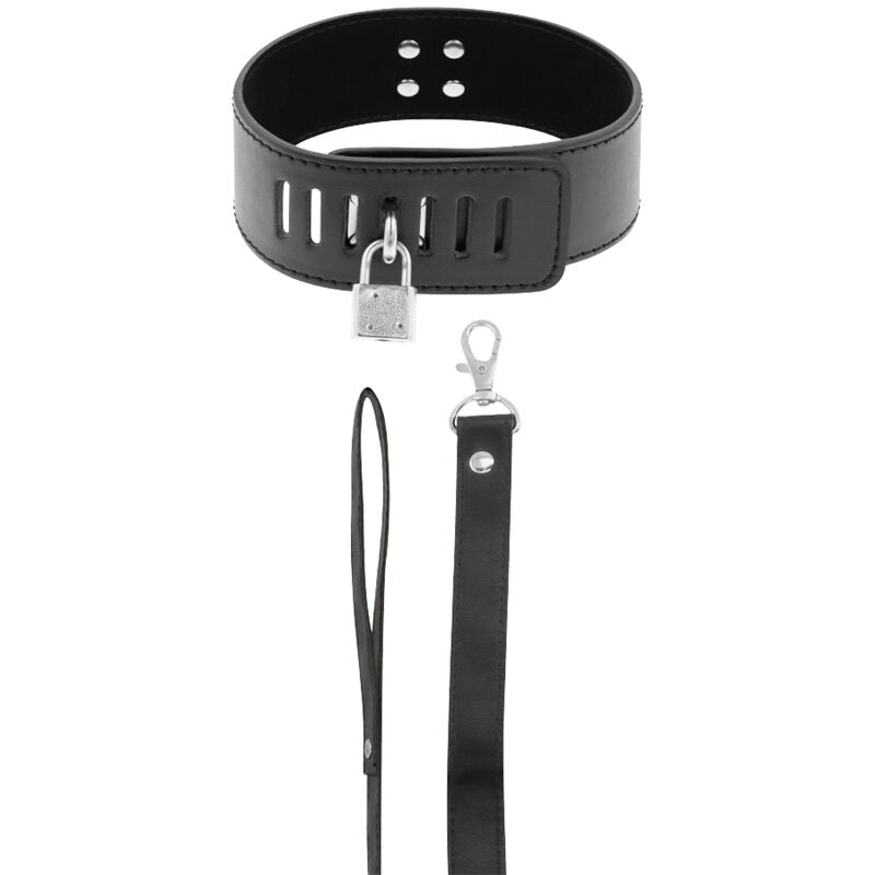 DARKNESS - BDSM COLLAR WITH BLACK LOCK