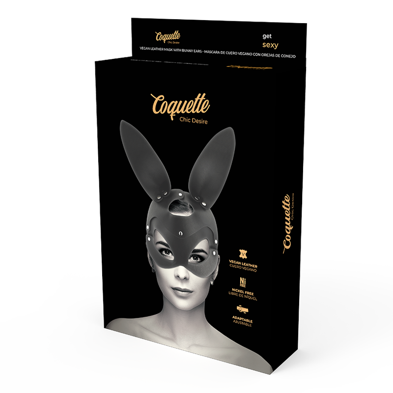 COQUETTE CHIC DESIRE - MASCARILLA DE CUERO VEGANO CON OREJAS DE CONEJO