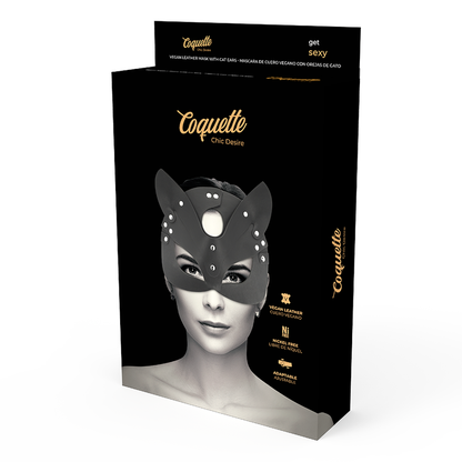 COQUETTE CHIC DESIRE - MASQUE EN CUIR VEGAN AVEC OREILLES DE LAPIN