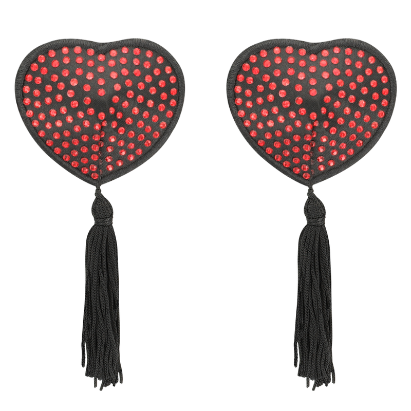 COQUETTE CHIC DESIRE - CACHE TÉTONS COEUR NOIR / ROUGE