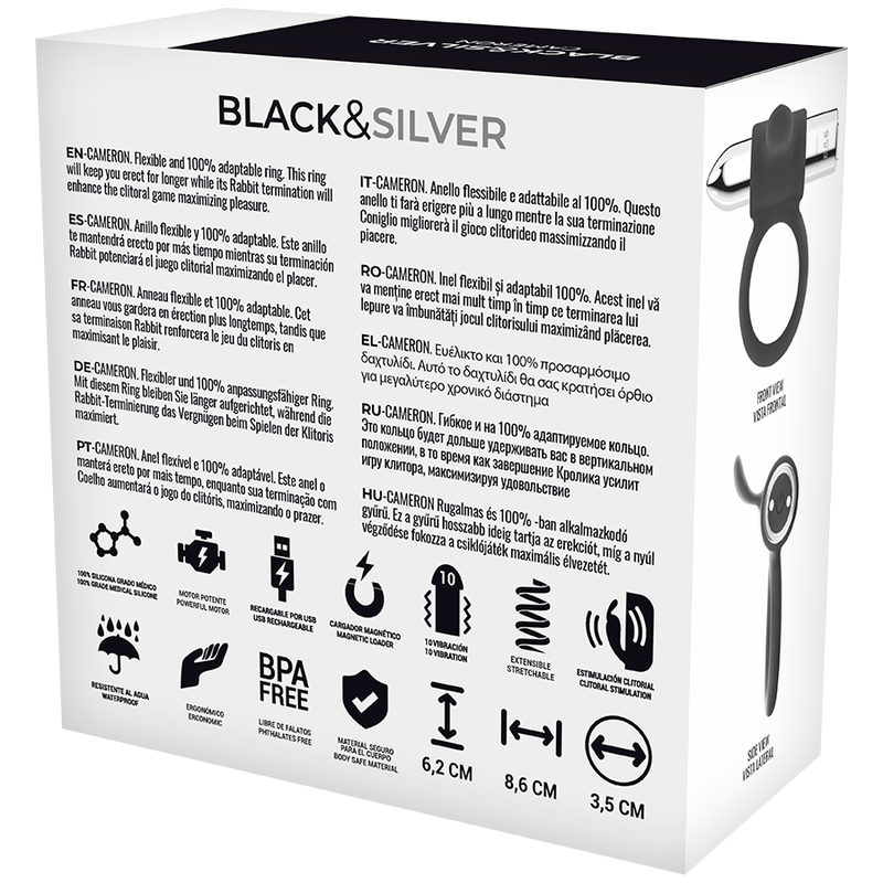 BLACK&amp;SILVER - BAGUE RECHARGEABLE CAMERON ARGENT