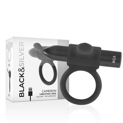 BLACK&amp;SILVER - BAGUE RECHARGEABLE CAMERON BLACK