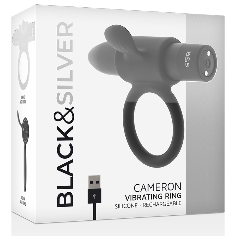 BLACK&amp;SILVER - BAGUE RECHARGEABLE CAMERON BLACK