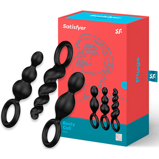 SATISFYER - ANAL PLUGS SET 3 PCS BLACK