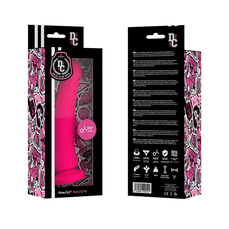 DELTA CLUB - JUGUETES DILDO ROSA SILICONA MEDICA 17 CM -O- 3 CM