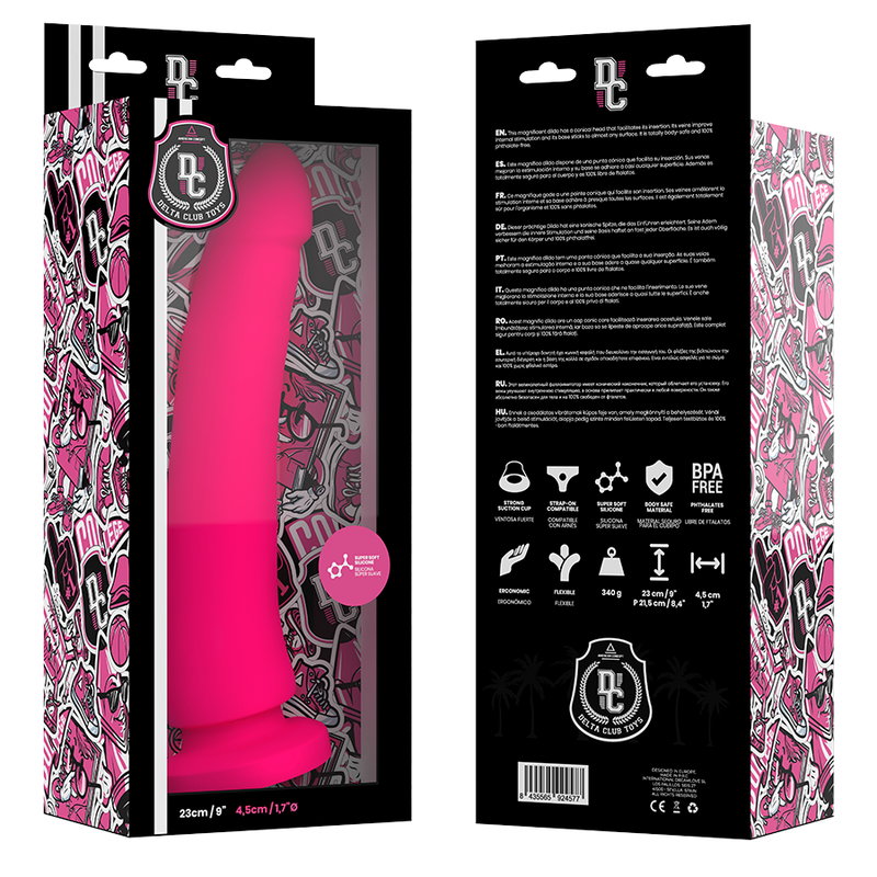 DELTA CLUB - TOYS PINK DILDO MEDICAL SILICONE 23 CM -O- 4.5 CM