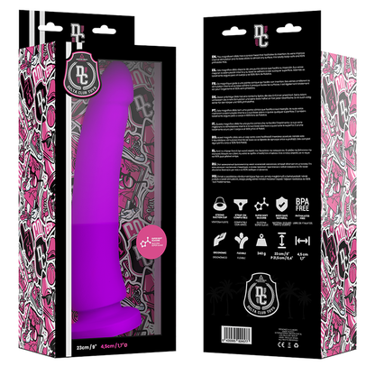 DELTA CLUB - JUGUETES DILDO SILICONA MEDICA LILA 23 CM -O- 4,5 CM