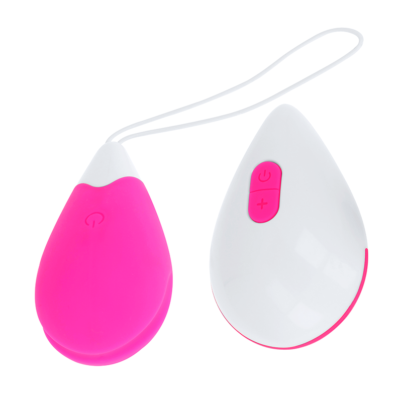 OHMAMA - TEXTURED VIBRATING EGG 10 MODES PINK AND WHITE