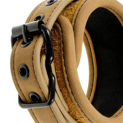 FETISH SUBMISSIVE ORIGIN - VEGAN LEATHER ANKLE HANDCUFFS WITH NEOPRENE LINING