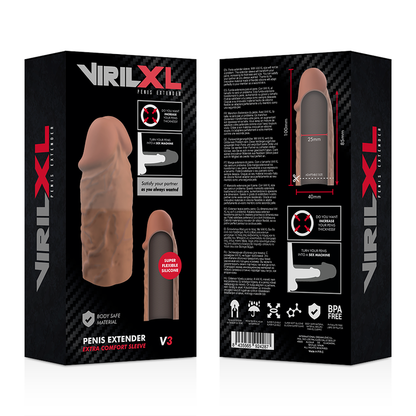 VIRILXL - LIQUID SILICONE V3 BROWN PENIS EXTENSION