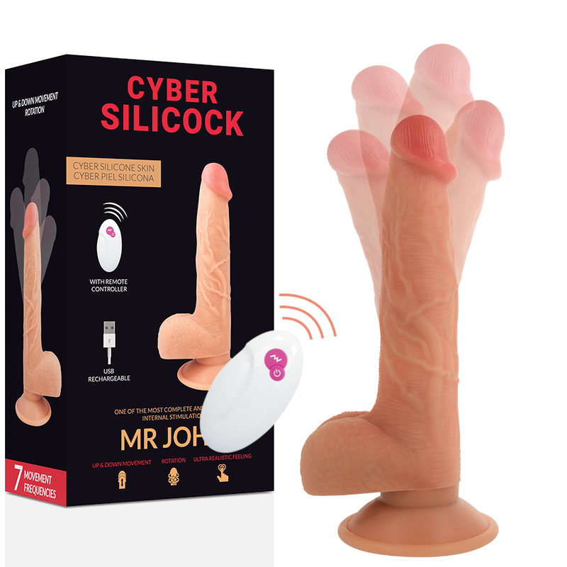 CYBER SILICOCK - CONTROL REMOTO REALISTA MR JOHN 23.88 CM -O- 4.3 CM