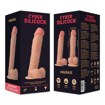 CYBER SILICOCK - MAGNUS SILICONE LIQUIDE RÉALISTE 20,5 CM -O- 4,1 CM