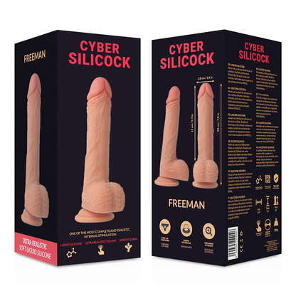 CYBER SILICOCK - FREEMAN SILICONE LIQUIDE RÉALISTE 20 CM -O- 3,8 CM