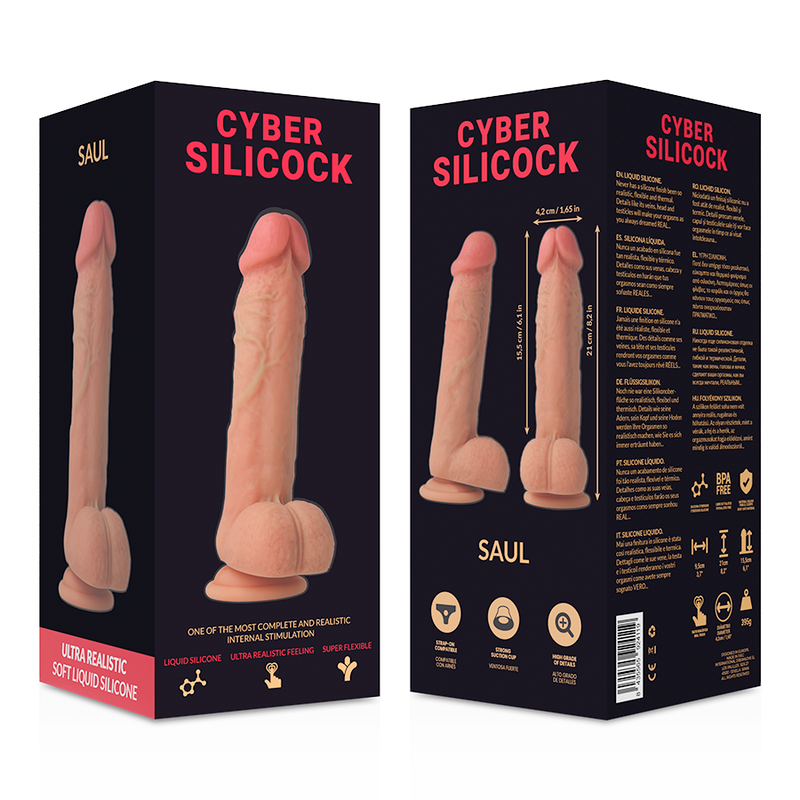 CYBER SILICOCK - SAUL SILICONE LIQUIDE RÉALISTE 21 CM -O- 4,2 CM