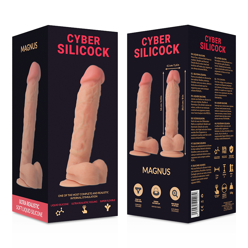 CYBER SILICOCK - HARNAIS EN SILICONE LIQUIDE MAGNUS 20,5 CM -O- 4,1 CM