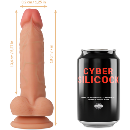 CYBER SILICOCK - HARNAIS EN SILICONE LIQUIDE JUDE 18 CM -O- 3,2 CM
