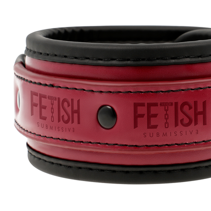 FETISH SUBMISSIVE DARK ROOM - VEGAN LEATHER HANDCUFFS WITH NEOPRENE LINING