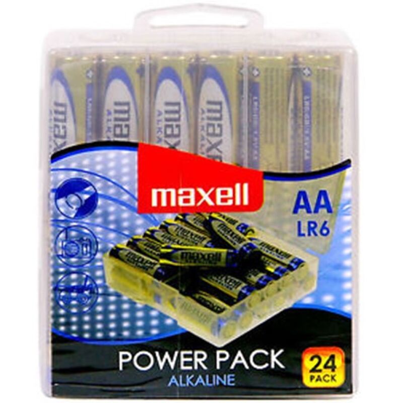 MAXELL - PACK DE PILES ALCALINES AA LR6 * 24 PILES