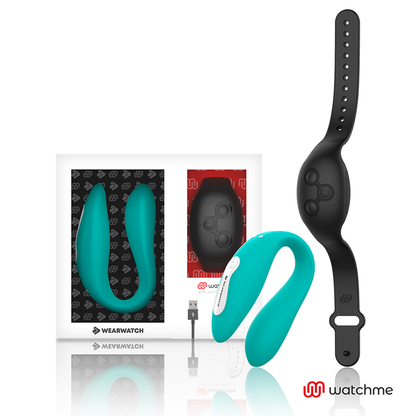 WEARWATCH - DUAL TECHNOLOGY VIBRATOR WATCHME AQUAMARINE / JET