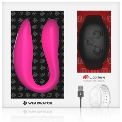 WEARWATCH - WATCHME TECNOLOGÍA DUAL VIBRADOR FUCSIA/AZABACHE