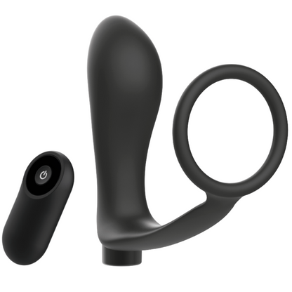 ADDICTED TOYS - RECHARGEABLE BLACK REMOTE CONTROL ANAL PLUG PENIS RING